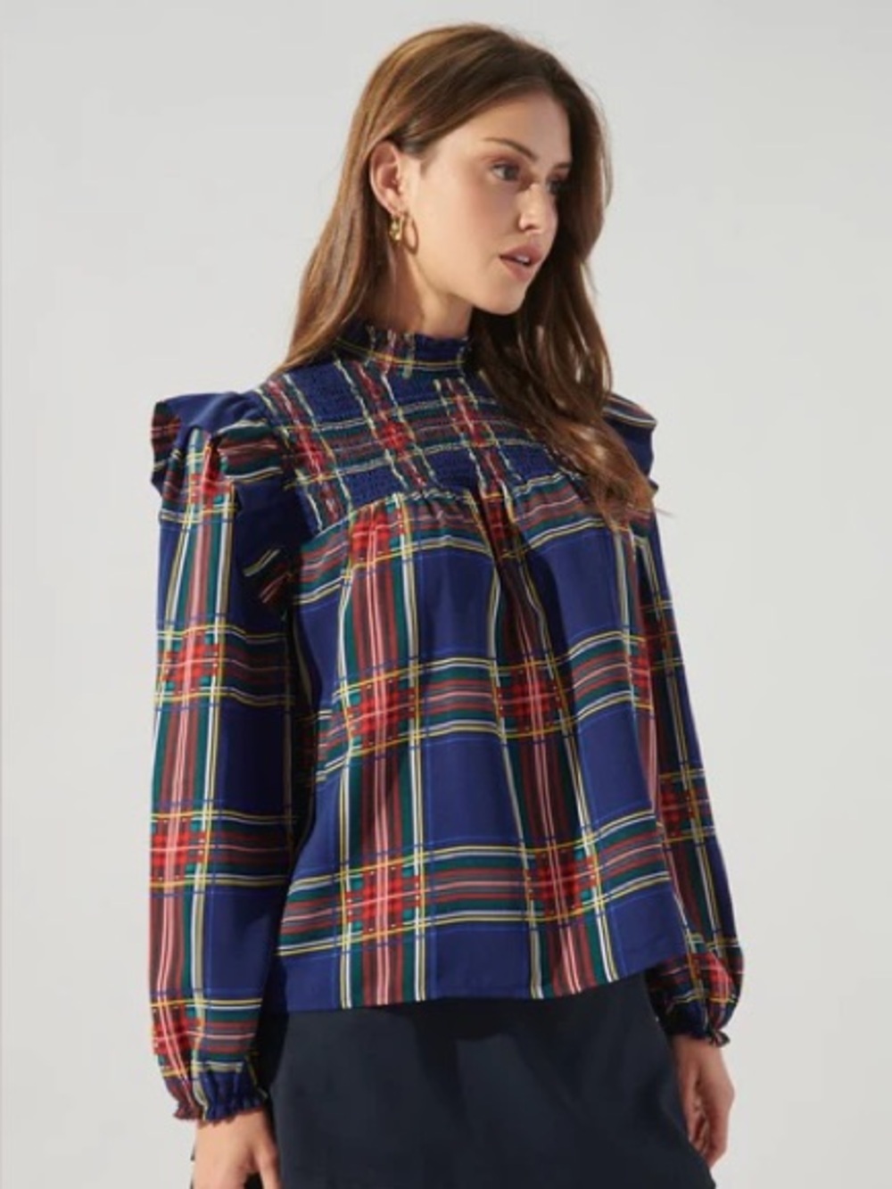Golden By Goldie Boutique Plaid Blouse Size 1X.